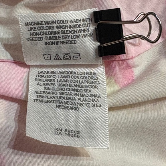 Liz Claiborne Floral Button Up Shirt XL Pink White Cotton Blend Casual Top Work - Picture 9 of 12